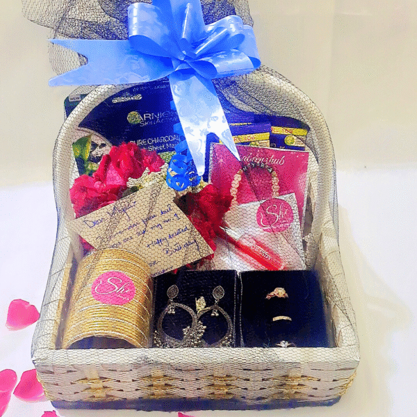 Gift Basket“A beautifully arranged gift basket filled with delightful treats and thoughtful surprises—perfect for making any occasion special.”